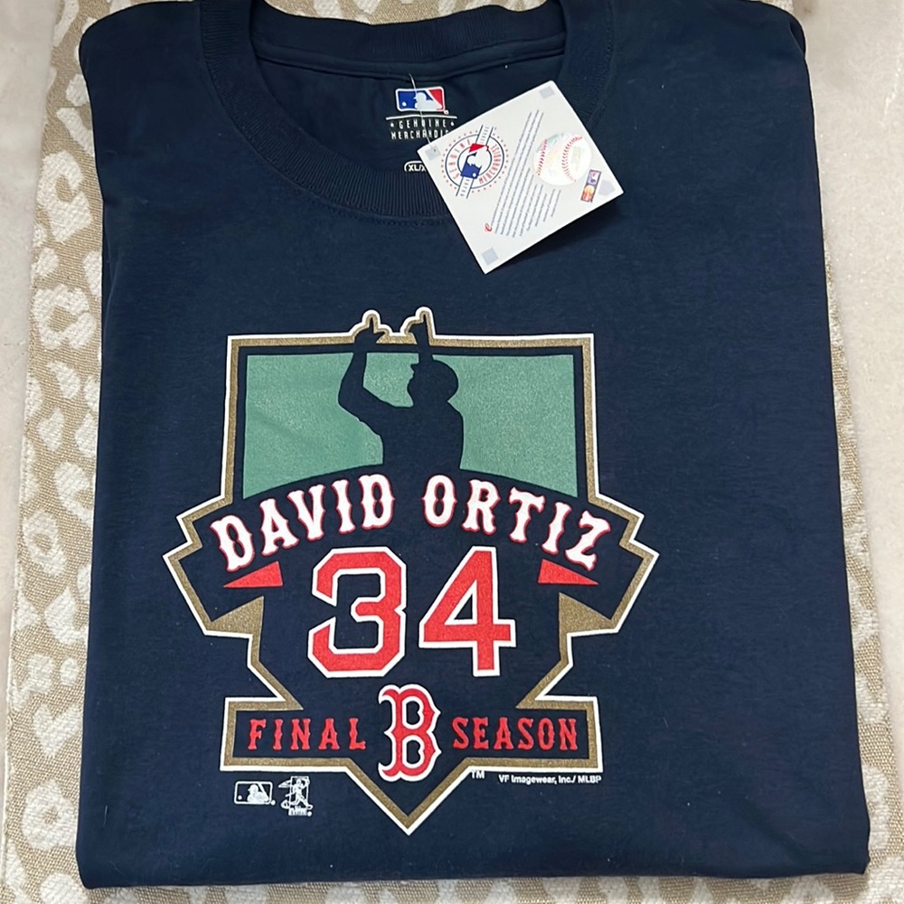 Mens NWT David Ortiz final season at Boston MLB T-shirt Sz XL